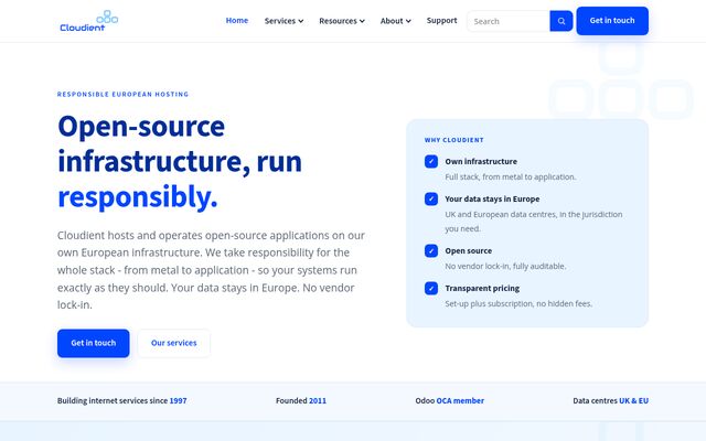 Cloudient homepage